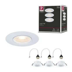 Paulmann Spot encastré Kit de 3 fixe rond 90mm GU10 max. 3x10W 230V gradable Blanc