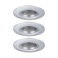 Paulmann Spot encastré Kit de 3 fixe rond 90mm GU10 max. 3x10W 230V gradable Chrome mat