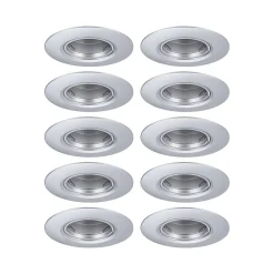 Paulmann Spot encastré Kit de 10 fixe rond 90mm GU10 max. 10x10W 230V gradable Chrome mat