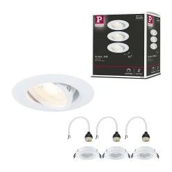 Paulmann Boîte De Dérivation-Spot encastré Kit de 3 orientable rond 90mm 30 GU10 max. 3x10W 230V gradable Blanc