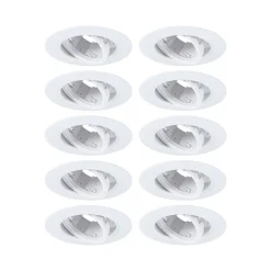Paulmann Spot encastré Kit de 10 orientable rond 90mm 30 GU10 max. 10x10W 230V gradable Blanc