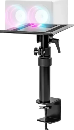 Duronic SPS15 Support d'enceintes de bureau Hauteur réglable Inclinable Rotatif Pince de fixation 24 x 20 cm Charge max 5 kg