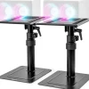 Duronic Support Tv-SPS30 2x Supports d'enceintes de bureau Hauteur réglable Inclinable Rotatif Sur socle 24 x 20 cm Charge max 5 kg