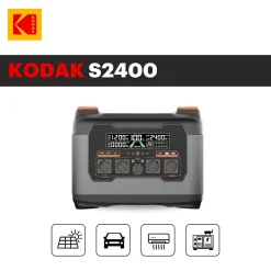 Kodak Station Électrique-Station Électrique Portable S2400 avec Micro-onduleur 800W - Batterie LiFePO4 2047Wh - Recharge Rapide - Générateur Compact