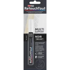 Soloplast Mastic, Cartouche Joint Et Silicone-Stylo retouche multisupports coloris noir brillant RAL9005 10ml