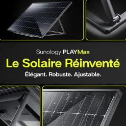 Sunology Panneau Solaire Plug And Play-PLAY Max, Panneau solaire 450W bifacial avec batterie hybride & modulaire 700Wh, Station solaire livrée assemblée