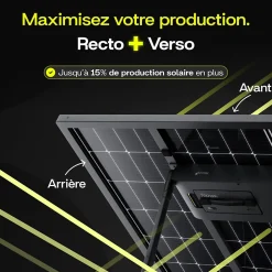 Sunology Panneau Solaire Plug And Play-PLAY Max, Panneau solaire 450W bifacial avec batterie hybride & modulaire 700Wh, Station solaire livrée assemblée