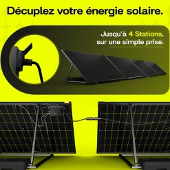 Sunology Panneau Solaire Plug And Play-PLAY2, Panneau solaire complet 460W bifacial, Station solaire livrée assemblée, Installation sol ou mur