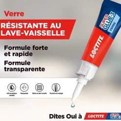 Loctite Colle-Superglue-3 Spécial Verre 3g