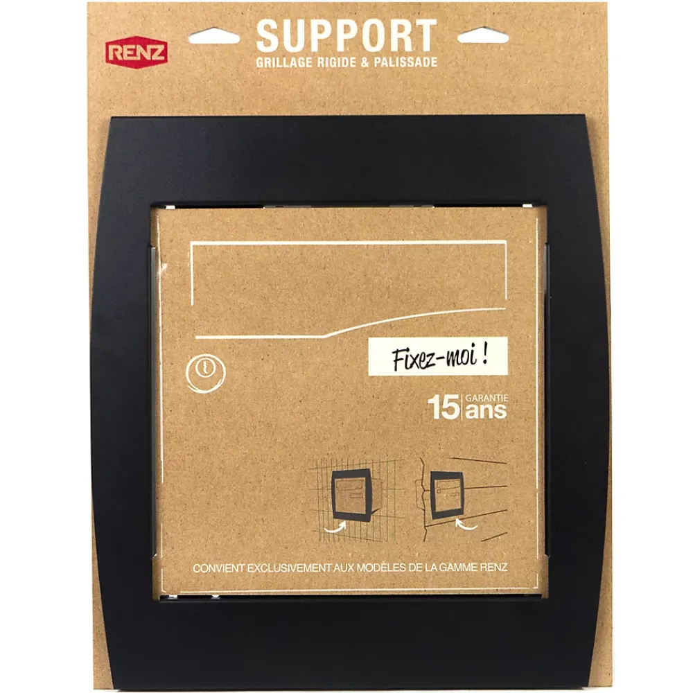 Renz Support grillage rigide & palissade Noir mat sablé RAL 9005MS
