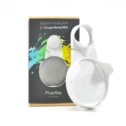 Google Assistant Vocal-Support mural PlugnSay pour Home mini en plastique blanc