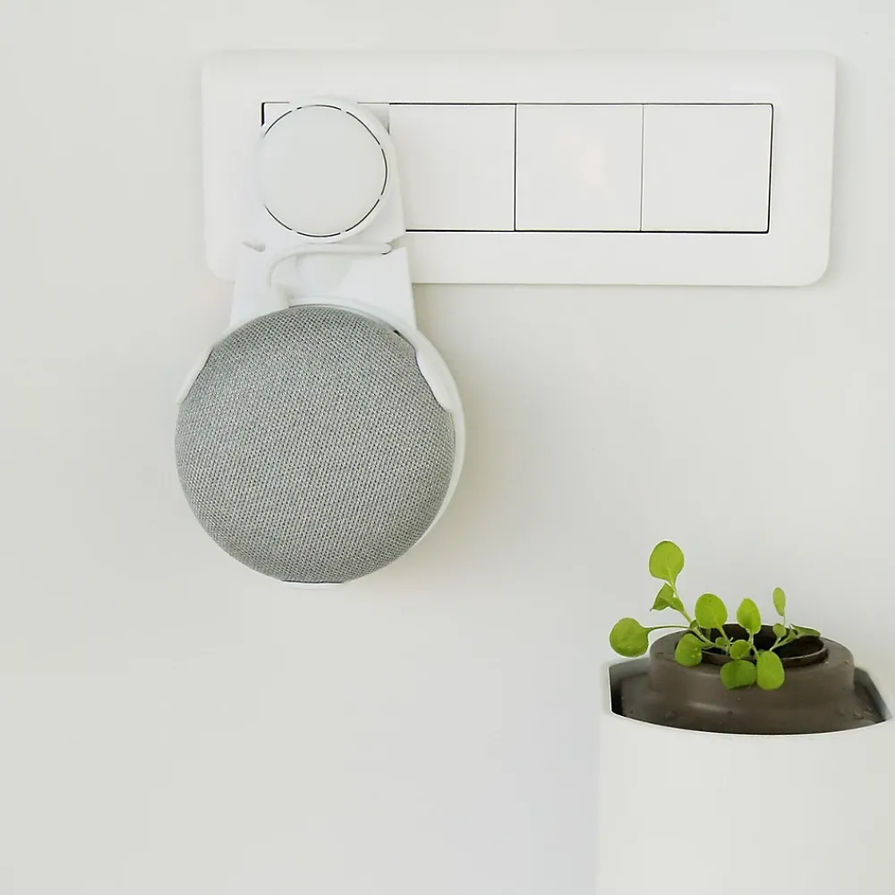 Google Assistant Vocal-Support mural PlugnSay pour Home mini en plastique blanc