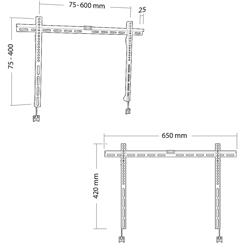 Erard Support Tv-Support mural TV fixe PRAX25V600