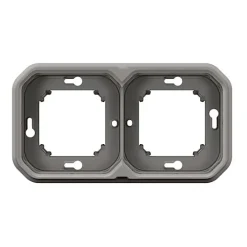 Legrand Support plaque étanche encastré - Plexo - - Gris - 2 postes horizontaux ou verticaux