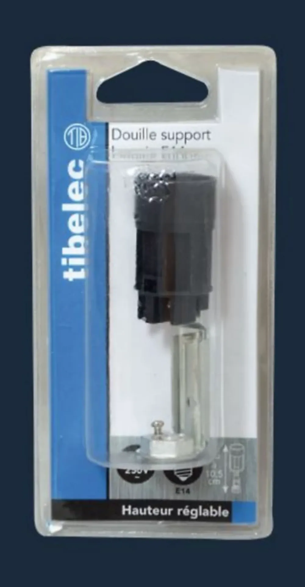 Tibelec Supports bougies E14 2A 250V 60W femelle pas 10x1 H.65mm