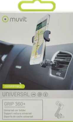 Muvit Accessoire Smartphone Et Tablette-Support universel grille d'aération ventouse pour smartphone