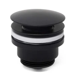 Swiss Aqua Technologies Evacuation De Lavabo-Vasque-Bonde clic-clac 5/4 avec trop plein pour lavabos et vasques, noir mat (VF785BL)