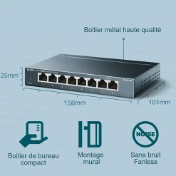 TP-link Câble Et Connectique Réseau-Switch de bureau 8 ports 10/100/1000 Mbps