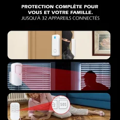 Kyf Alarme Sans Fil-Système d'alarme connecté Caméra rotative 4MP avec Sirène intégrée