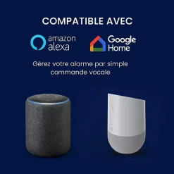 Daewoo Alarme Sans Fil-Système d'alarme connecté Sans Abonnement Vigilia Wifi - 1 caméra + 6 accessoires - Batterie et sirène intégrées