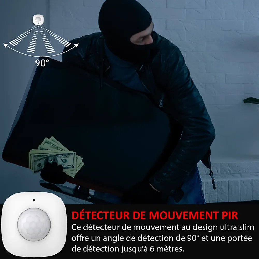 Kyf Alarme Sans Fil-Système d'alarme 868Mhz Wifi, sirène extérieure solaire ,caméra IP