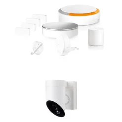 Somfy Alarme Sans Fil-Système d'alarme Home alarme max + Caméra extérieure avec sirène intégrée