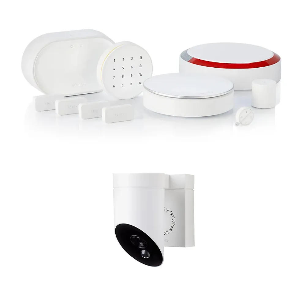 Somfy Système d'alarme Home Alarm Advanced Max 1875254 + Caméra extérieure avec sirène intégrée
