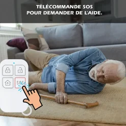 Kyf Alarme Sans Fil-Système d'alarme étendu connecté Caméra rotative 4MP avec Sirène intégrée