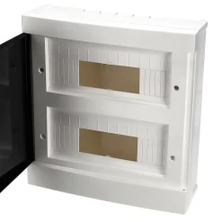 Edo Tableau électrique apparent 24 modules 2x12 blanc fumé IP44 avec rail DIN 777848