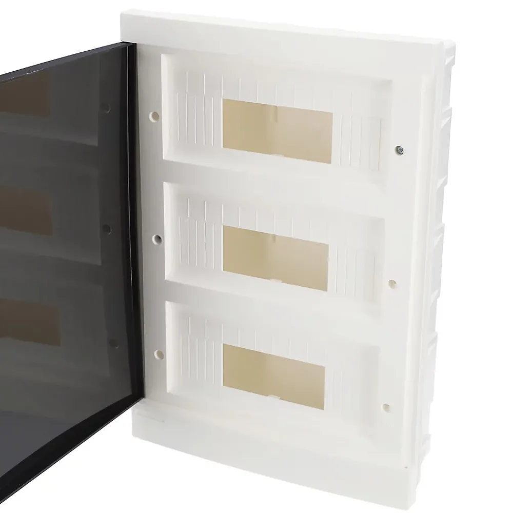 Edo Tableau électrique encastré 36 modules 3x12 blanc fumé IP44 avec rail DIN 777849