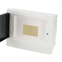 Edo Tableau Électrique Nu-Tableau électrique encastré 8 modules blanc fumé IP44 avec rail DIN 777841