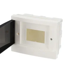 Edo Tableau Électrique Nu-Tableau électrique encastré 6 modules blanc fumé IP44 avec rail DIN 777839