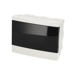 Edo Tableau Électrique Nu-Tableau électrique encastré 6 modules blanc fumé IP44 avec rail DIN 777839