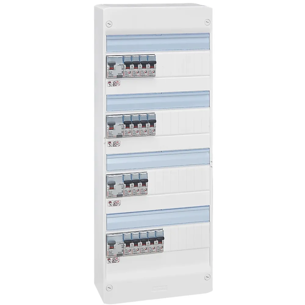 Legrand Tableau électrique pré-équipé et pré-câblé 4 rangées - 52 modules (20 inclus)