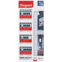 Legrand Tableau électrique pré-équipé et pré-câblé 4 rangées - 52 modules (20 inclus)