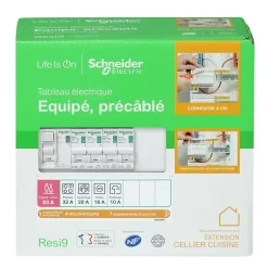 Schneider Electric Tableau électrique pré-équipé et pré-câblé 1 rangée - 13 modules (5 inclus) Resi9 XP