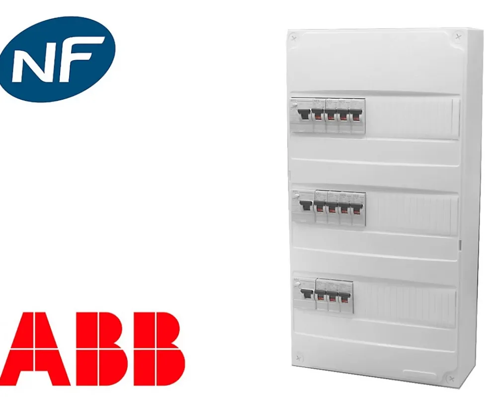 ABB Tableau Électrique Pré-Équipé-Tableau électrique pré équipé saillie 3 rangées à vis