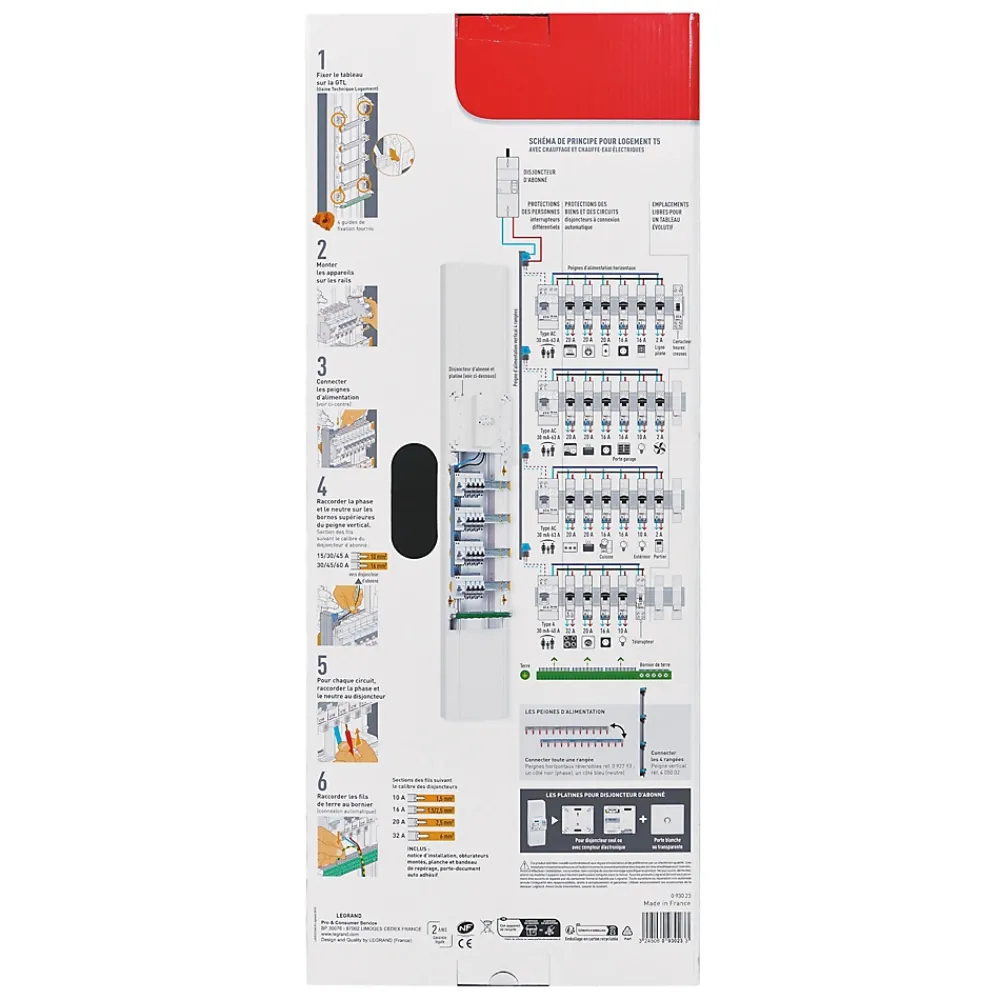 Legrand Tableau électrique à équiper 4 rangées - 52 modules