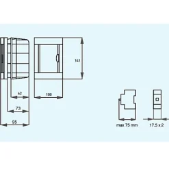 Panasonic Tableau Électrique Nu-Tableau nu encastrable 2 modules porte opaque