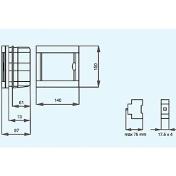 Panasonic Tableau nu encastrable 4 modules porte opaque