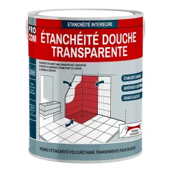 Procom Etanchéité Du Mur Intérieur-Étanchéité douche, salle de bain - Résine d'étanchéité transparente polyuréthane -0.75 litres-Transparent