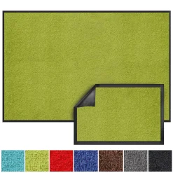 Floordirekt Tapis de Porte Paillasson d'entrée Monochrom Vert citron 90 x 150 cm