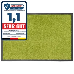 Floordirekt Tapis de Porte Paillasson d'entrée Monochrom Vert citron 90 x 150 cm