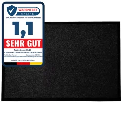 Floordirekt Tapis de Porte Paillasson d'entrée Monochrom Noir 200 x 200 cm