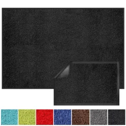 Floordirekt Tapis de Porte Paillasson d'entrée Monochrom Noir 200 x 200 cm