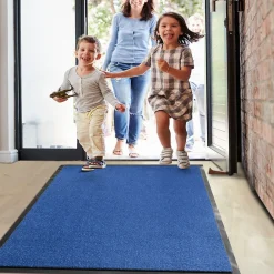 Floordirekt Tapis de Porte Paillasson d'entrée Monochrom Bleu 135 x 200 cm