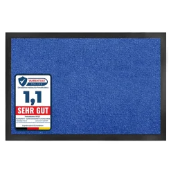 Floordirekt Tapis de Porte Paillasson d'entrée Monochrom Bleu 135 x 200 cm