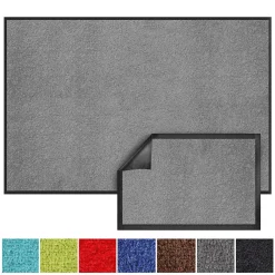 Floordirekt Tapis de Porte Paillasson d'entrée Monochrom Gris argent 40 x 60 cm