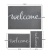 Floordirekt Patin, Feutre Et Embout-Tapis de Porte Paillasson Spaghetti, Welcome - Gris, 40 x 60 cm