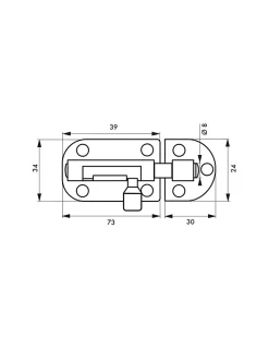SP Serrure De Meuble|Serrure De Meuble-Targette pour meuble, 100mm, nickel satin, pêne rond -
